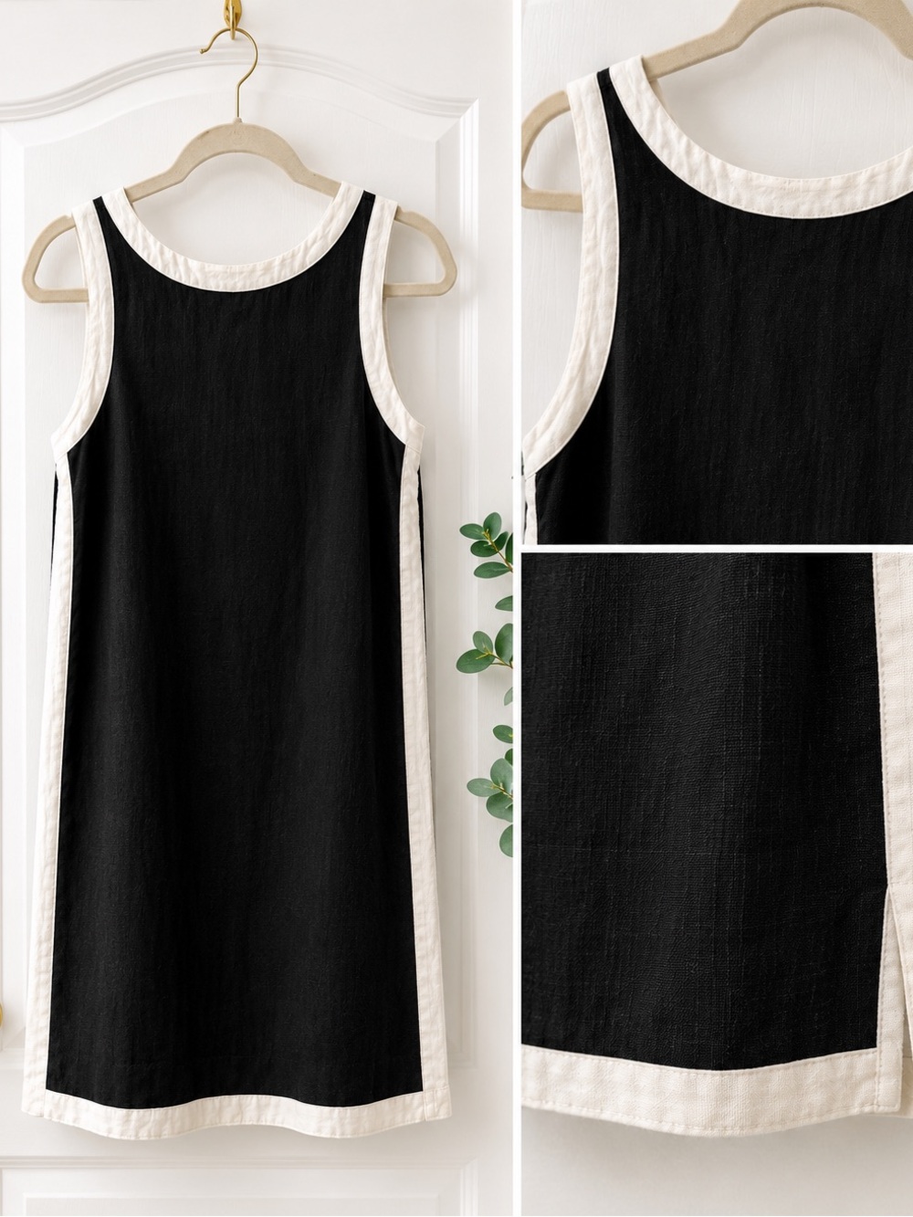Jessica Simpson Black Linen Shift Dress / Swim Cover-Up – Size Medium